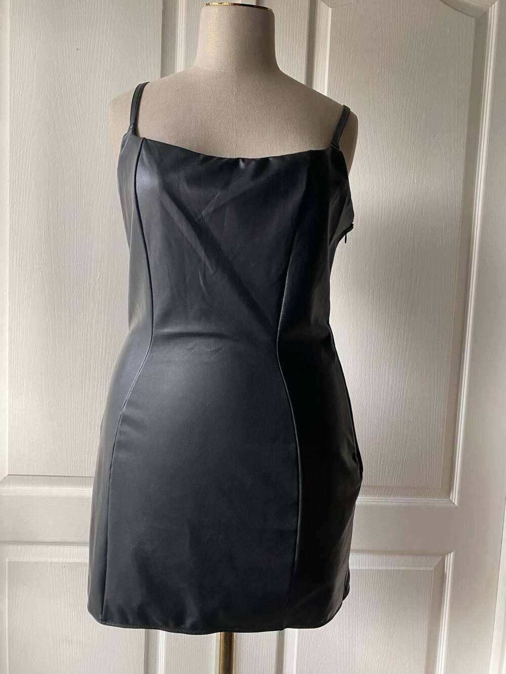Victoria's Secret Faux Leather Strappy Mini Slip Dress